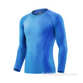 Chemises de compression de fitness sportives à sec rapidement des hommes